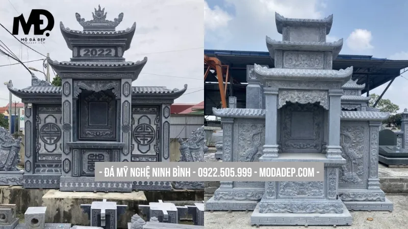 Lăng thờ đá xanh rêu cánh hạc mong cầu bình an phước lành