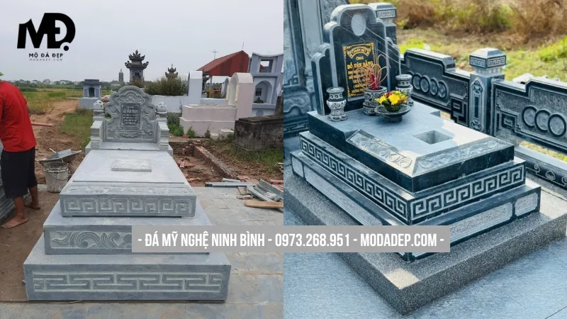 Các mẫu mộ xây đẹp tam cấp bền chắc