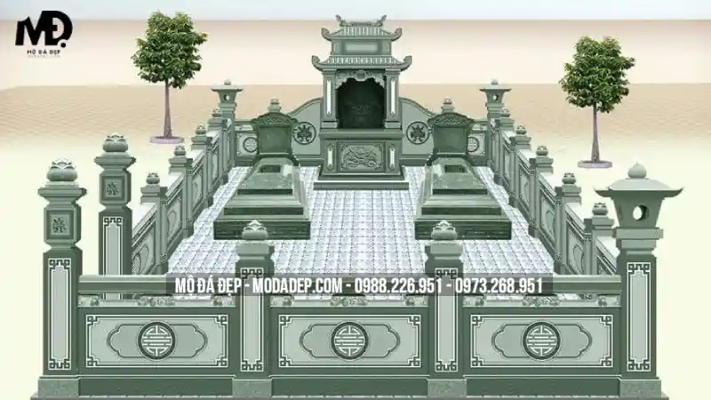 Khu lăng mộ đá bao gồm lăng mộ, các mẫu mộ đá cho người thân đã mất