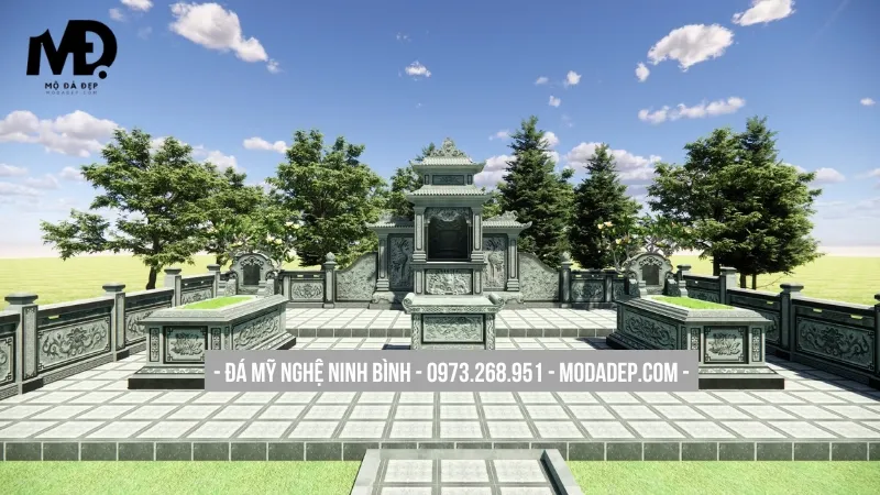 Mẫu mộ đá đơn giản đẹp cho gia đình nhỏ