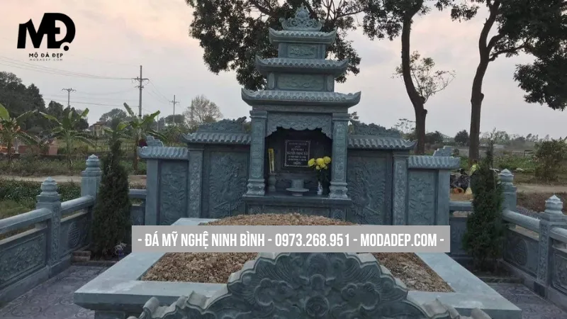 Mẫu mộ đá nguyên khối đẹp, sang trọng