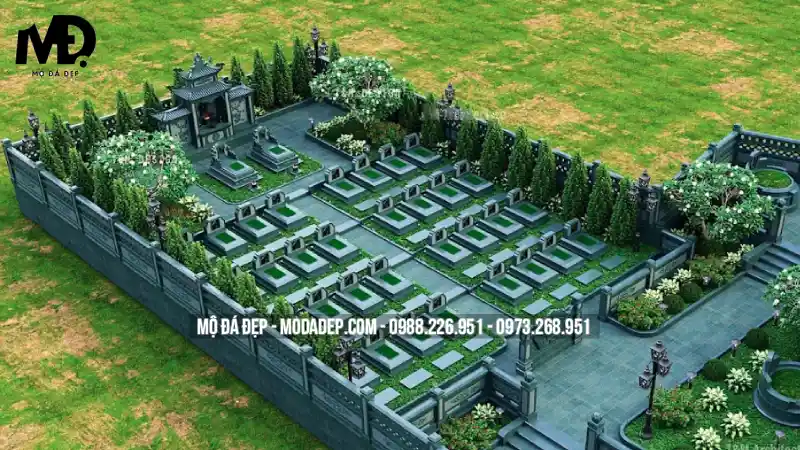 Bản vẽ thiết kế 2D,3D giúp gia chủ dễ hình dung trước về khuôn viên, lăng mộ đá trước khi thi công