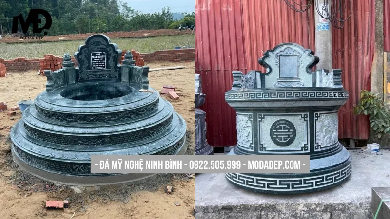 Mộ tròn đá xanh tam sơn bề thế
