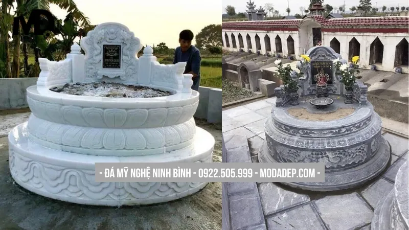 Lăng mộ đá bán Quảng Ninh hình tròn phong thủy