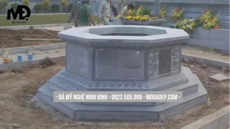 Lăng mộ đá lục giác tam cấp đẹp, tinh tế