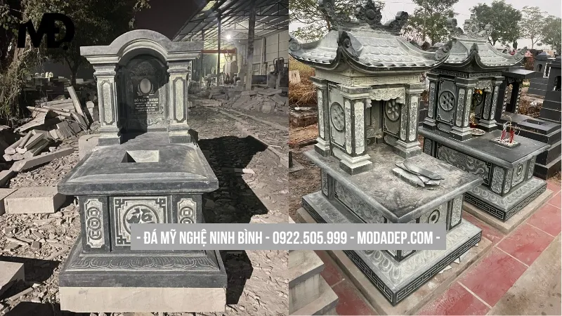 Lăng mộ đá xanh Ninh Bình một mái truyền thống