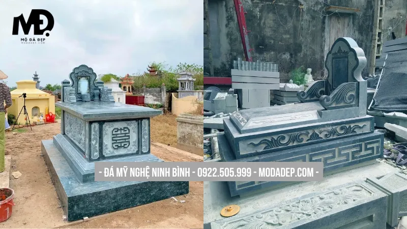 Lăng mộ đá xanh Quảng Ninh không mái đơn giản
