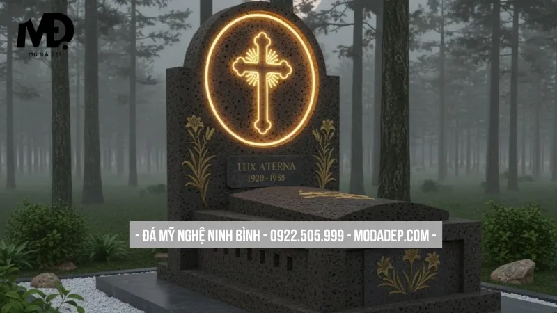 Mẫu mộ công giáo bằng đá ong