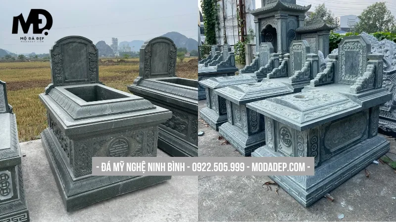 Mẫu mộ đá hậu bành đơn giản, giá cả phải chăng nhưng vẫn đảm bảo chất lượng