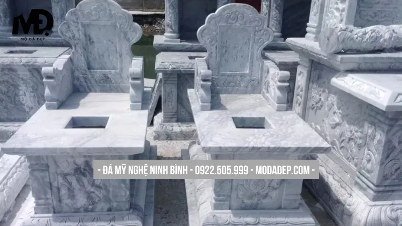 Mẫu mộ đá trắng công giáo cẩm thạch đẹp