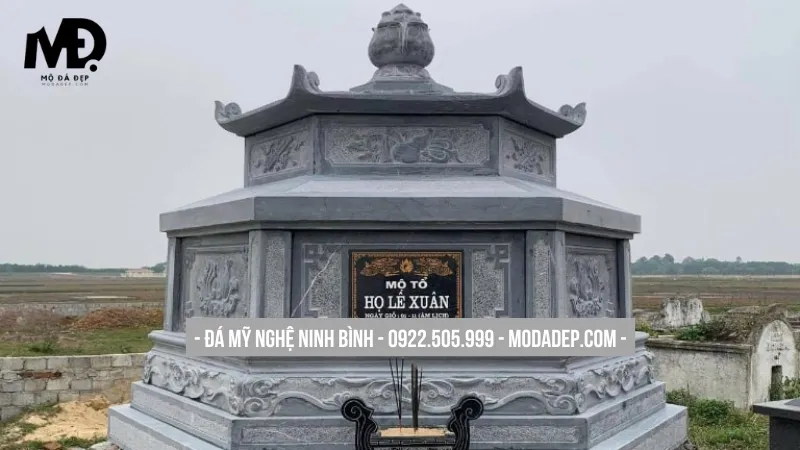 Mẫu mộ lục giác 2 mái uy nghi, sang trọng