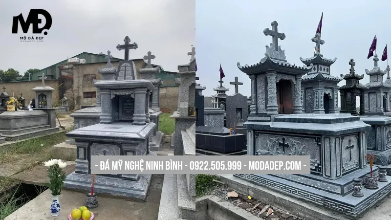 Mộ công giáo đẹp một mái hơi hướng hiện đại