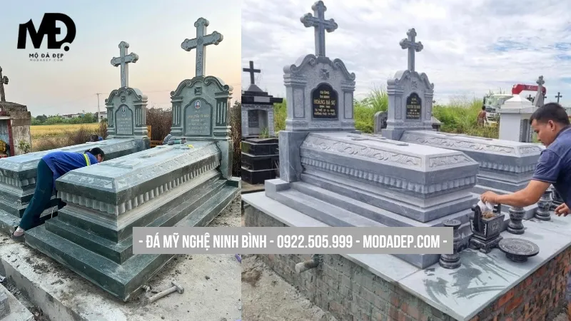 Mộ đơn công giáo thiết kế tối giản, thanh nhã