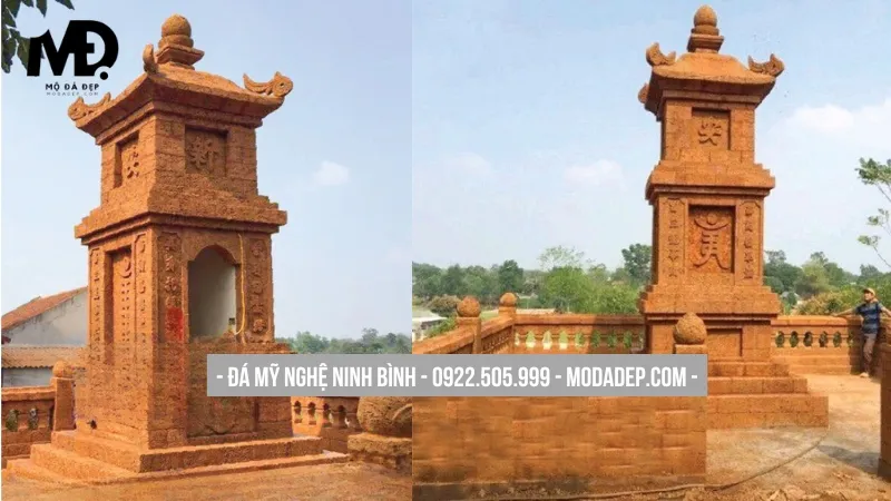 Mộ tháp đá ong đặc trưng của nhà Phật