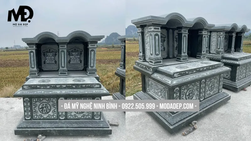 Mộ đá đôi một mái an táng cho vợ chồng