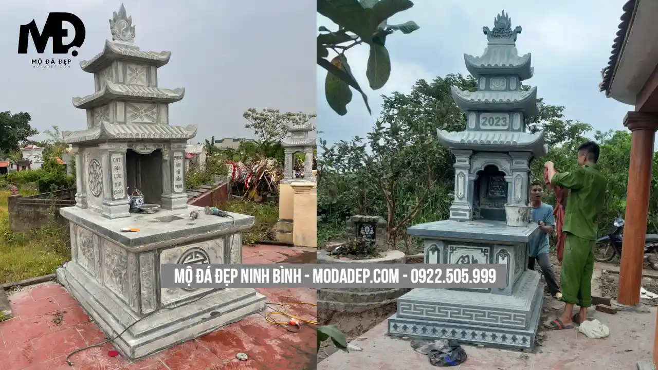 Đây là kiểu mộ có mái che truyền thống phổ biến nhất hiện nay