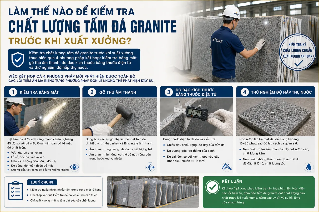Làm Thế Nào Để Kiểm Tra Chất Lượng Tấm Đá Granite Trước Khi Xuất Xưởng?