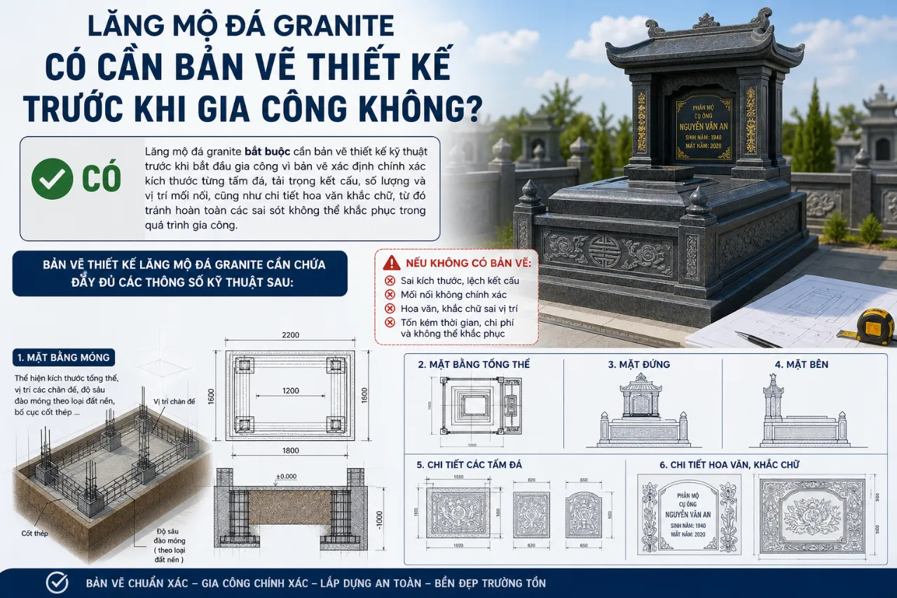 Lăng Mộ Đá Granite Có Cần Bản Vẽ Thiết Kế Trước Khi Gia Công Không?