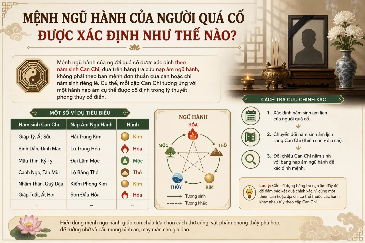 Mệnh Ngũ Hành Của Người Quá Cố Được Xác Định Như Thế Nào?