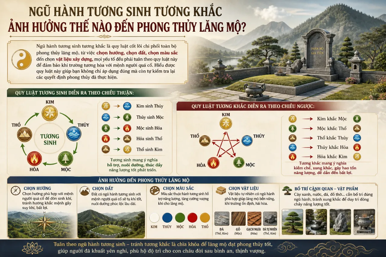Ngũ Hành Tương Sinh Tương Khắc Ảnh Hưởng Thế Nào Đến Phong Thủy Lăng Mộ?