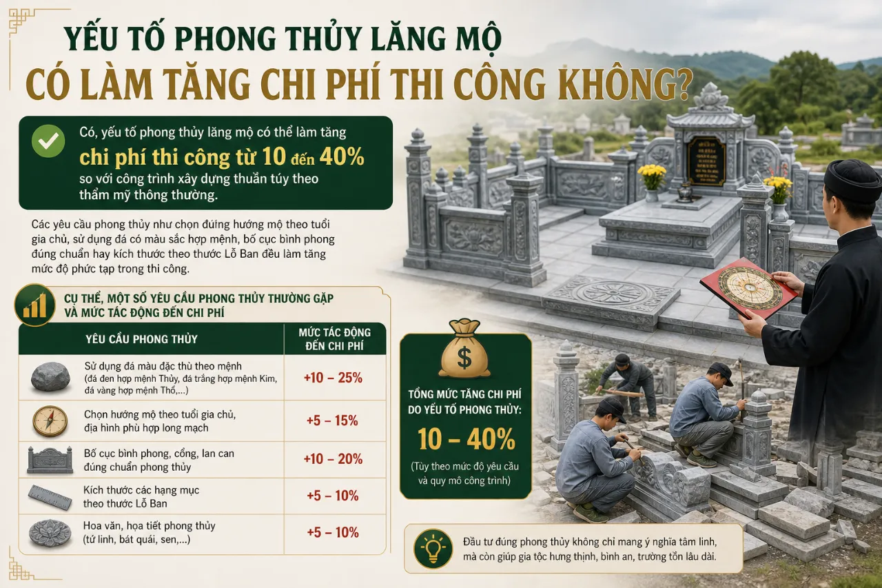 Yếu Tố Phong Thủy Lăng Mộ Có Làm Tăng Chi Phí Thi Công Không?