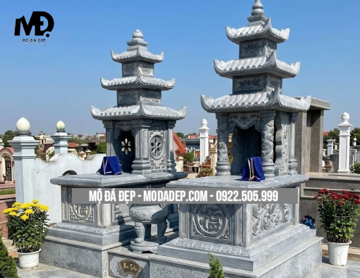 Mộ đá ba mái xanh đẹp